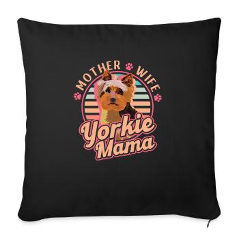 Yorkshire Terrier Yorkie Dog Cadeau - Housse de coussin décorative 45 x 45 cm - noir - Devant