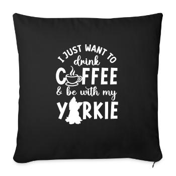 Yorkshire Terrier Yorkie Dog Gift - Sofa pillowcase 17,3'' x 17,3'' (45 x 45 cm) - black - Front