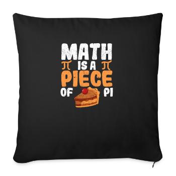 Math est un morceau de gâteau Fun Pi Day Math - Housse de coussin décorative 45 x 45 cm - noir - Devant