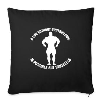 Fitness Athlete Bodybuilder Strength Training Muscle - Sofa pillowcase 17,3'' x 17,3'' (45 x 45 cm) - black - Front