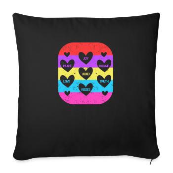 Valentine's Day Heart Candy Lovers Matching - Sofa pillowcase 17,3'' x 17,3'' (45 x 45 cm) - black - Front