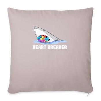Saint-Valentin Requin Heartbreaker Drôle de cœurs Requins - Housse de coussin décorative 45 x 45 cm - taupe clair - Devant