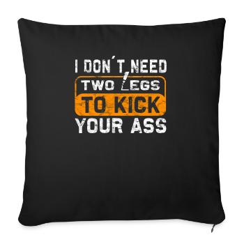 Chirurgie de prothèse d’humour amputée Amputation - Housse de coussin décorative 45 x 45 cm - noir - Devant