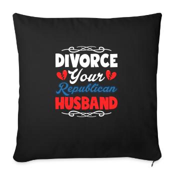 Divorce Your Republican Husband Divorcee Ex-Wife M - Sofa pillowcase 17,3'' x 17,3'' (45 x 45 cm) - black - Front