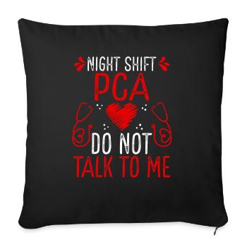 Assistant(e) de nuit Assistant(e) Ne parlez pas - Housse de coussin décorative 45 x 45 cm - noir - Devant