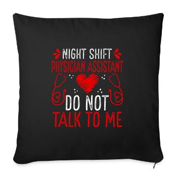 Adjoint au médecin de nuit Ne me parlez plus - Housse de coussin décorative 45 x 45 cm - noir - Devant