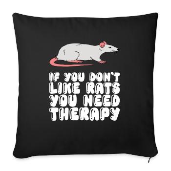 Thérapie par les rats - Housse de coussin décorative 45 x 45 cm - noir - Devant