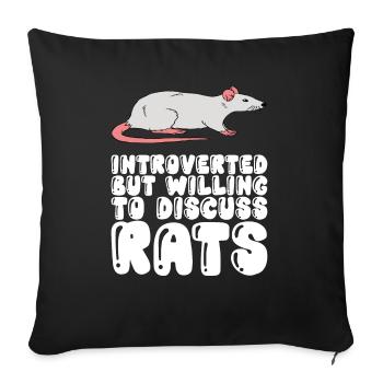 Introverti parlant des rats - Housse de coussin décorative 45 x 45 cm - noir - Devant