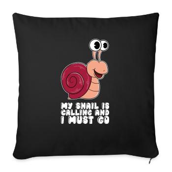 My snail is calling and I have to go - Sofa pillowcase 17,3'' x 17,3'' (45 x 45 cm) - black - Front