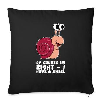 Of course I'm right, I have a snail - Sofa pillowcase 17,3'' x 17,3'' (45 x 45 cm) - black - Front