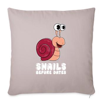 Snails before dates - Sofa pillowcase 17,3'' x 17,3'' (45 x 45 cm) - light taupe - Front