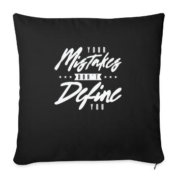 Erreur Sagesse Citations Positivité Vie Citations - Housse de coussin décorative 45 x 45 cm - noir - Devant
