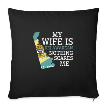 Rien ne me fait peur Delawarean Wife Delaware - Housse de coussin décorative 45 x 45 cm - noir - Devant