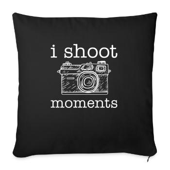 Cadeau de chemise I Shoot Moments - Housse de coussin décorative 45 x 45 cm - noir - Devant