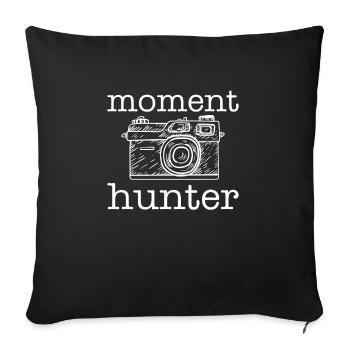 Moment Hunter Photographe de chemise - Housse de coussin décorative 45 x 45 cm - noir - Devant