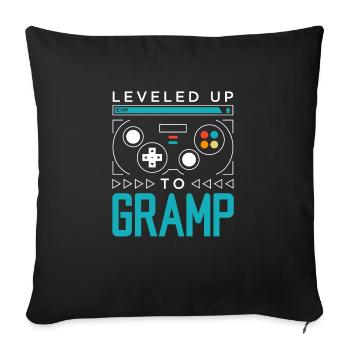 Mis à niveau jusqu’à Gramp Gamer Grandpa Gaming Grandfath - Housse de coussin décorative 45 x 45 cm - noir - Devant