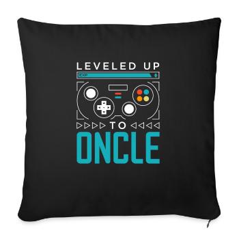 Leveled Up to Oncle Gamer Uncle Gaming Tio Family - Sofa pillowcase 17,3'' x 17,3'' (45 x 45 cm) - black - Front