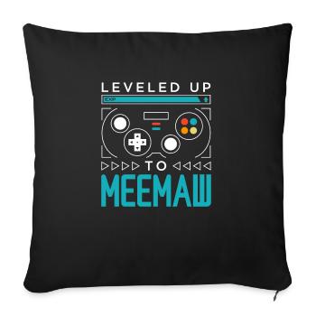 Mis à niveau à Meemaw Gamer Grand-mère Gaming Grand-mère - Housse de coussin décorative 45 x 45 cm - noir - Devant
