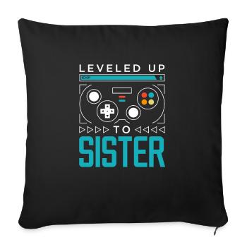 Mis à niveau à Sister Gamer Sibling Gaming sis - Housse de coussin décorative 45 x 45 cm - noir - Devant