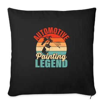 Légende de la peinture automobile Peintre de carrosserie automobile Tech - Housse de coussin décorative 45 x 45 cm - noir - Devant