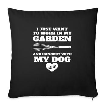 Garten Hund Hobbygärtner Obstgarten Gärtner Hunde - Sofakissenbezug 45 x 45 cm - Schwarz - Vorne
