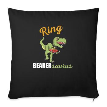 Dinosaur Ring Tyrannosaurus Rex I Gift - Sofa pillowcase 17,3'' x 17,3'' (45 x 45 cm) - black - Front