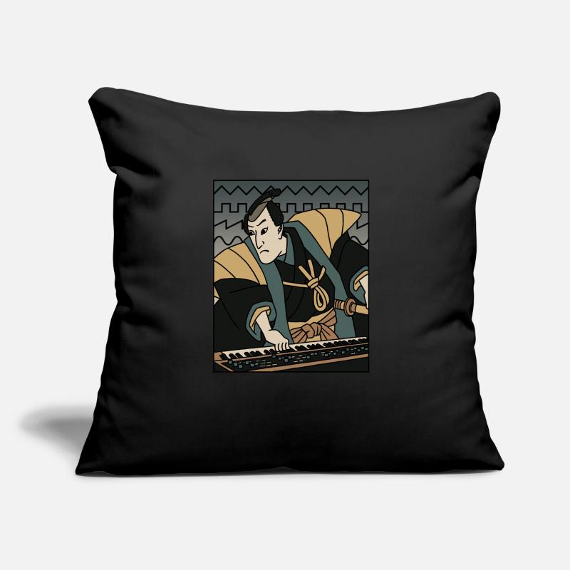 Synth Techno Musik Funny Samurai Synthesizer Sofakissenbezug 45 x 45 cm