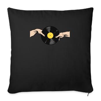 Vinyl Vintage Musik DJ Retro Techno Vinyl - Sofakissenbezug 45 x 45 cm - Schwarz - Vorne