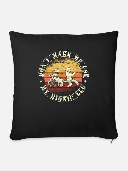 Rollstuhl Für Beinamputierte Prothesen - Sofakissenbezug 45 x 45 cm - Schwarz