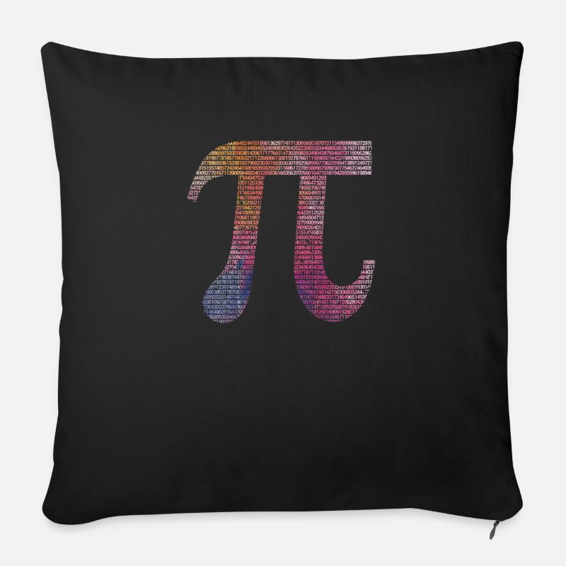 10000 digits Pi Day sign Math Lover Math - Sofa pillowcase 17,3'' x 17,3'' (45 x 45 cm) - black