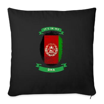Dna Flag Afghanistan c’est dans mon ADN - Housse de coussin décorative 45 x 45 cm - noir - Devant