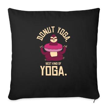 Donut Yoga Sloth Donut Sloth Lover Yoga Meditation - Sofa pillowcase 17,3'' x 17,3'' (45 x 45 cm) - black - Front