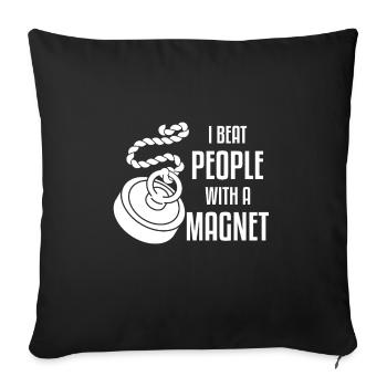 Magnetfischer Magnetangeln Schatzsuche - Sofakissenbezug 45 x 45 cm - Schwarz - Vorne