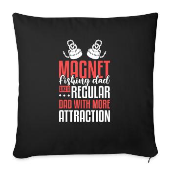 Magnetfischer Magnetangeln Schatzsuche - Sofakissenbezug 45 x 45 cm - Schwarz - Vorne