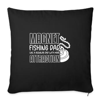 Magnetfischer Magnetangeln Schatzsuche - Sofakissenbezug 45 x 45 cm - Schwarz - Vorne