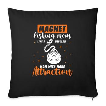 Magnetfischer Magnetangeln Schatzsuche - Sofakissenbezug 45 x 45 cm - Schwarz - Vorne