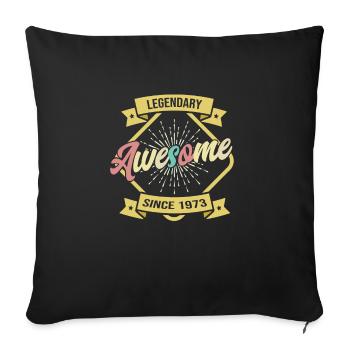 Légendaire depuis 1973 Anniversaire - Housse de coussin décorative 45 x 45 cm - noir - Devant