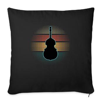 Contrebasse - Housse de coussin décorative 45 x 45 cm - noir - Devant
