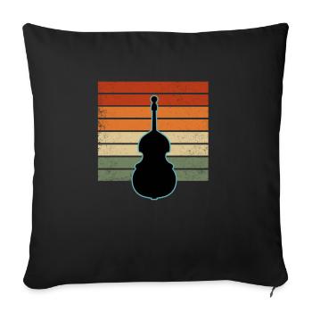 Contrebasse - Housse de coussin décorative 45 x 45 cm - noir - Devant