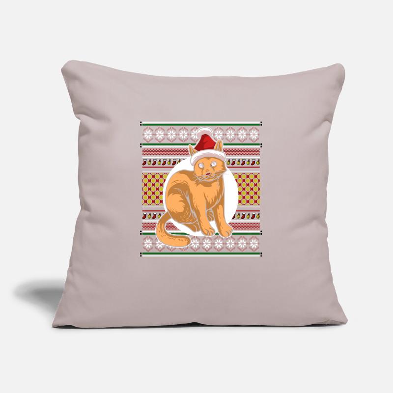Moche pull de Noël Tshirt chat de Noël Housse de coussin décorative 45 x 45 cm