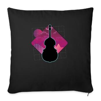 Contrebasse - Housse de coussin décorative 45 x 45 cm - noir - Devant