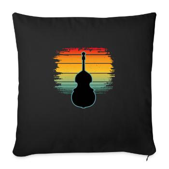 Contrebasse - Housse de coussin décorative 45 x 45 cm - noir - Devant