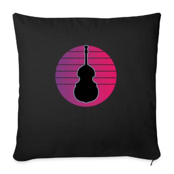 Contrebasse - Housse de coussin décorative 45 x 45 cm - noir - Devant