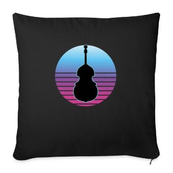 Contrebasse - Housse de coussin décorative 45 x 45 cm - noir - Devant