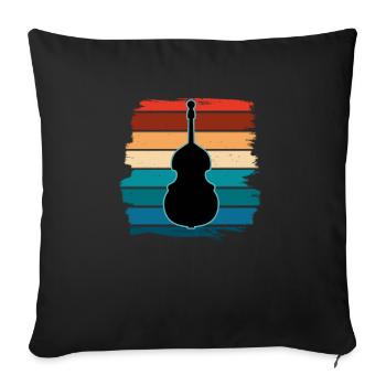 Contrebasse - Housse de coussin décorative 45 x 45 cm - noir - Devant