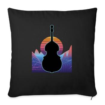 Contrebasse - Housse de coussin décorative 45 x 45 cm - noir - Devant