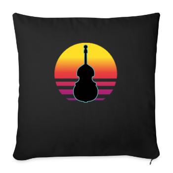 Contrebasse - Housse de coussin décorative 45 x 45 cm - noir - Devant