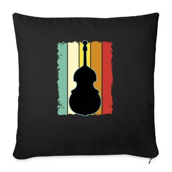 Contrebasse - Housse de coussin décorative 45 x 45 cm - noir - Devant