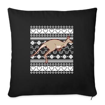 Ugly Christmas Sweater Tshirt Christmas Kangaroo - Sofa pillowcase 17,3'' x 17,3'' (45 x 45 cm) - black - Front