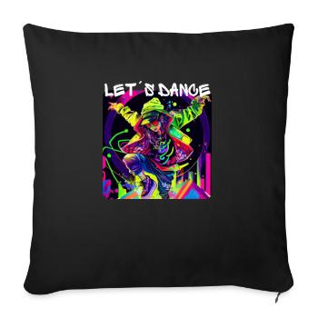 Femme en graffiti look dansant en discothèque 1 - Housse de coussin décorative 45 x 45 cm - noir - Devant